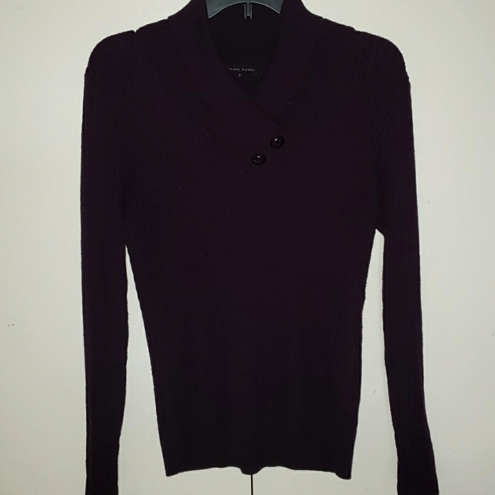 Dark purple cross collar sweater